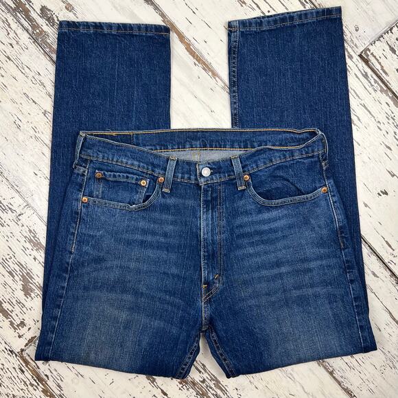 Levi’s 505 jeans men’s 34x30 Regular Straight Mid Rise dark wash Stretch - Picture 2 of 7